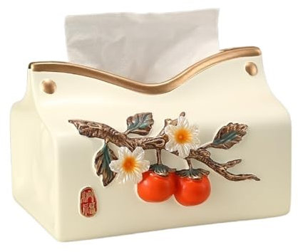 XPSHP25112 Kosmetiktücherbox Keramik-Taschentuchbox, Persimmon, for Zuhause, Wohnzimmer, dekorative Ornamente Taschentuchspender