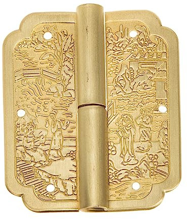 DIYEAH Charnières En Laiton Décoratives Gravées 6x5 Cm Charnières Pour Portes D’armoire Intérieures Pour Meubles Bureau Et Bibliothèque Pour Usage Domestique