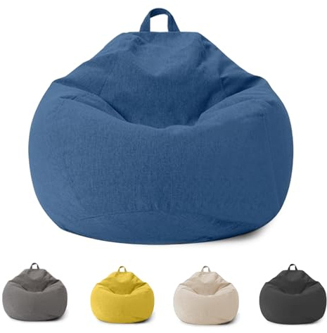BOYIFEIJIE Sittsäck för barn, vuxna, sittsäck utan fyllning, med dragkedja, för vuxna och barn, 100 x 120 cm sittsäckstol för sovrum, kontor, vardagsrum, terrass (blå)