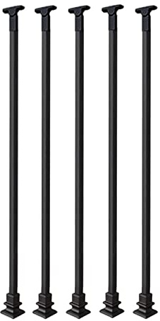 Kit de balustrade d'intérieur pour escaliers en bois – Balustres en fer robuste et poteau d'escalier pour plus de sécurité – Parfait pour les maisons, les restaurants, les écoles