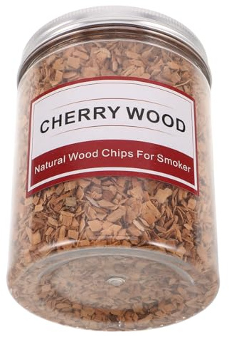 iplusmile Trucioli di Legno di Ciliegio per Affumicatura Barbecue 125G Trucioli Naturali per Grigliate all’Aperto Affumicatore per Carne Pollame e Cocktail per Picnic e Giardino