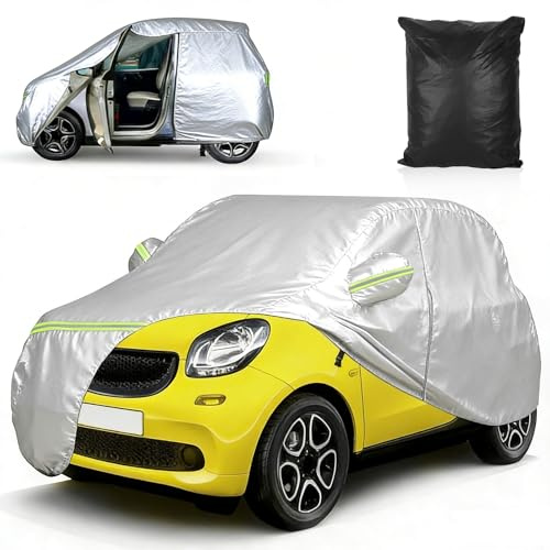 Housse de protection pour véhicule Smart Fortwo W451 W453 2016-2024, imperméable et respirante pour hiver, protection contre le soleil, la pluie, les UV et la poussière, avec fermeture éclair
