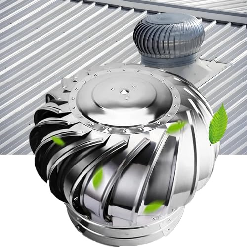 PVYGDXYI 110mm Turbine de Ventilation de 4,3 pouces, Cheminée en Acier Inoxydable 304, Ventilateur Rotatif Éolien, Ventilation de Turbine, Ventilateur de Toit, Ventilation Éolienne de Toit