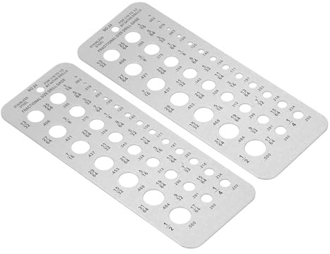 Generic Strumento di Misurazione del Calibro di Punte da Trapano, Resistente Acciaio Inossidabile con 29 Fori Rapida Identificazione delle Dimensioni, Set di 2 per Meccanici