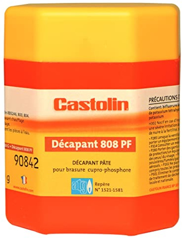 décapant 808pf - pour brasure cupro-phospore pâte blanche en pot de 200g - castolin 808pf0200p