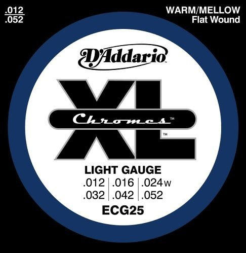 2014 D'Addario D'Addario ECG25 Chromes Flatwound Gitarrensaiten, 12-52, hell N/A