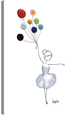 PICANOVA – Balloon Dancer 40x30cm – Premium Leinwanddruck – Kunstdruck Auf 2cm Holz-Keilrahmen Für Schlaf- Und Wohnzimmer Von Virgola Art