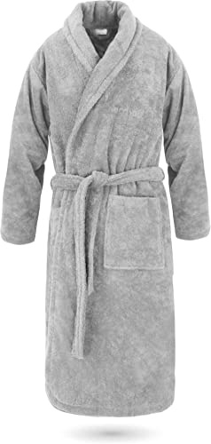normani Luxus Bademantel | Saunamantel Flee 450 g/sm aus 100% Baumwolle für Damen und Herren in XS-8XL