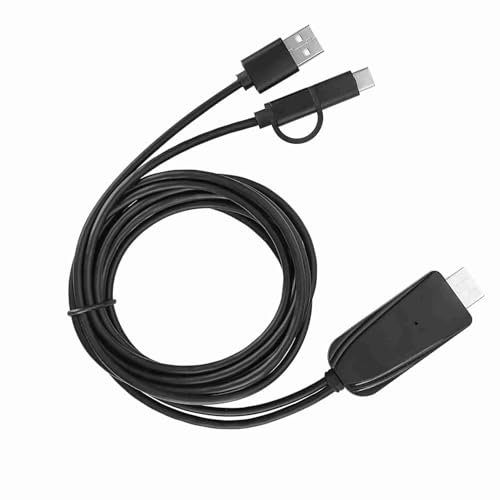 Fdit HDMI Phone to TV Adapter, 2 in 1 Micro-USB & USB Type-C to HDMI Cable Adapter, 1080P HD HDTV Mirroring Cable for All Android Smartphones
