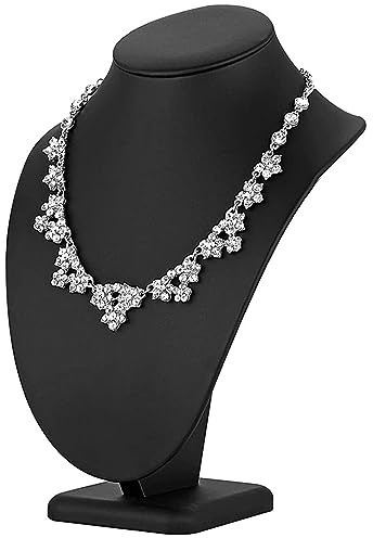 Polmart P29 Modern Necklace Display Bust, Black Leatherette, 11 ½”H