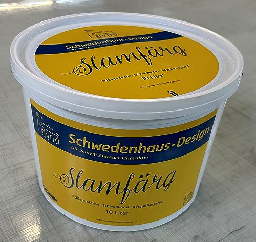 PrintGreen! Slamfärg Schwedenrot Fassadenfarbe by Kulturhantverkarna 10 Liter Eimer (grün jord)