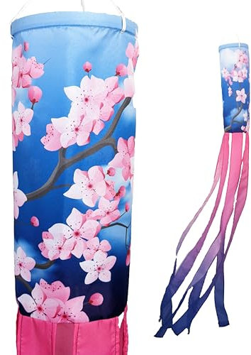 Madrona Brands Windsack mit Kirschblumen, langlebig, hängende Winddekoration, Hof, Garten, Terrasse, Deck, 152,4 cm