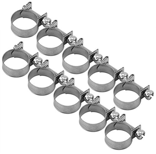 Schlauchschellen Edelstahl, 10 Stücke Kleine Schlauchleitung Rohrschellen 6mm-20mm Schlauchklemme T-Bolzen Kraftstoffleitung Clip, für Benzinschlauch Dieselleitung Sandfilteranlage(16-18 mm)