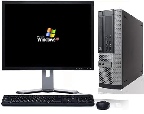 Poste Windows XP 32 bits DELL Ordinateur de bureau avec moniteur 19 LCD VGA INTEL CORE 2 DUO/Port COM/DVD/WI-FI/USB / 4 Go Ram / 500 Go Disque dur / (certifié reconditionné)