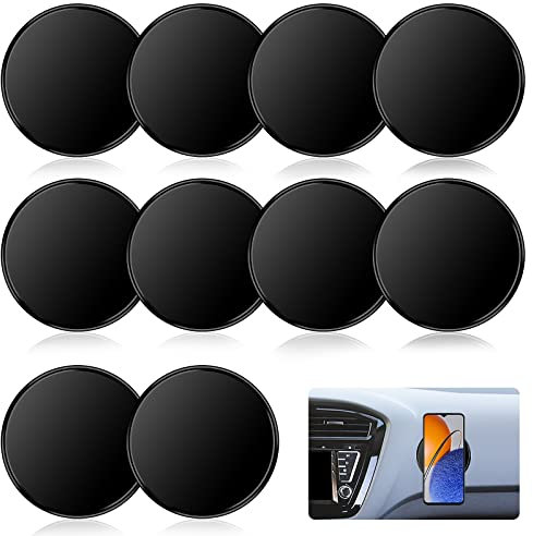 COBEE Car Dashboard Non Slip Mats, 10 PCS Self Adhesive Sticky Pad Washable Reusable Gel Silicone Interior Mat Holding Phone Key GPS Sunglass Coin(3.1'' x 3.1''), Black (543197_1-LYJ-1)