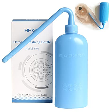 Heagimed Stoma Bag Washing Bottle, Reusable Colostomy Bag Cleaning Tool for All Ostomy Supplies Bag, 350ml
