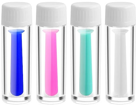 Anseom Silicone Lens Suction Holder, 4 Pieces Hard Contact Lens Inserter Remover, Portable Contact Lens Handler for Travel Home Meeting Outdoor Exercise Use (Multicolor)
