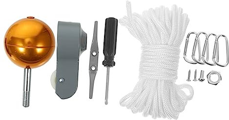 OFFSCH Stainless Steel Flagpole Repair Kit with Rope and Ball for Outdoor Use Complete Accessories for Residential and Commercial Flag Display 1.5 X 1.5 X 11.8 Cm