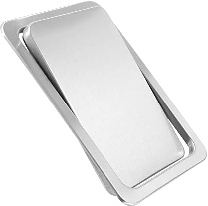 caapmony Tapa de acero inoxidable con solapas para cubo de basura, tapa de balanceo integrada, tapa de molinillo para la cocina de trabajo placa B.
