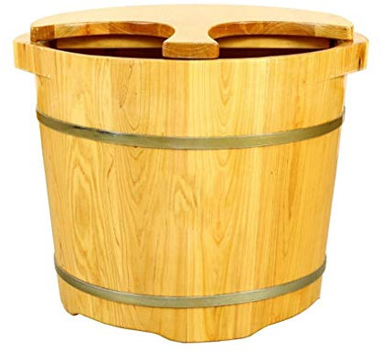 SilteD Eimer für Fußbad, Sauna-Zubehör, Sauna-Eimer, Wassereimer, handgefertigte Fußbadewannen aus Holz, Fußentspannungsfass Present