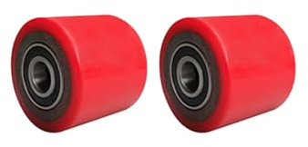 Lot De 2 - Roue Pour Transpalettes Roulement 6204 Intégré, Alésage 20 Mm, Diamètre 80mm, Largeur 50mm Rouleau En Polyuréthane PU 80x50x20mm Accessoires Pour Chariots Élévateurs Manuels