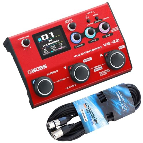 Boss VE-22 Multi-Effektgerät für Gesang Vocal Performer + keepdrum XLR-Kabel