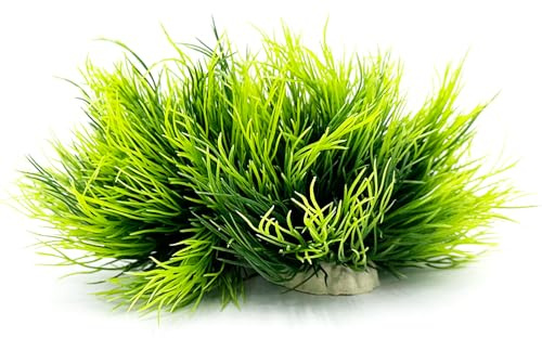 Smoothedo-Pets Aquarium Plants Fish Tank Decorations 2pcs Small Size/3.5inch Ornament Plastic Artificial Plant Goldfish Waterscape Fish Hides Mini Grass Set (2pcs/Green)