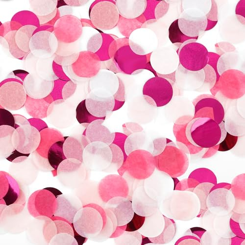 Konfetti Rund 2.5cm - Rosa, Mehrfarbig Seidenpapier für Taufe, Geburtstag, Hochzeit Tisch Dekoration
