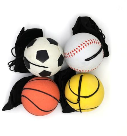 CHUANGOU 4 Piezas Pelotas Elásticas para La Muñeca Pelotas, Retorno De Muñeca Pelota Deportiva, Pelotas con Goma Elastica