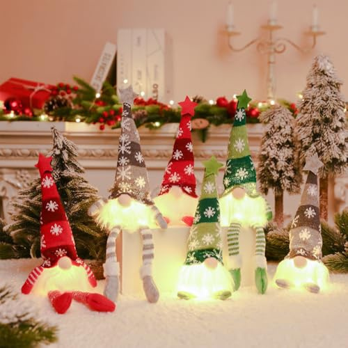 PASLFC 6 Stück Weihnachtswichtel Beleuchtet, Weihnachtswichtel Figuren, Wichtel Figuren Groß, Weihnachtsdeko Wichtel, Weihnachtsdeko Innen,Weihnachtsgeschen