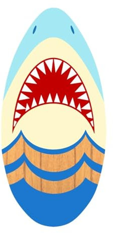 FLCPJGV Skimboard Surfbrett 35 Zoll Wassersport Strand Sandbrett für Kinder Und Anfänger, Haigesicht
