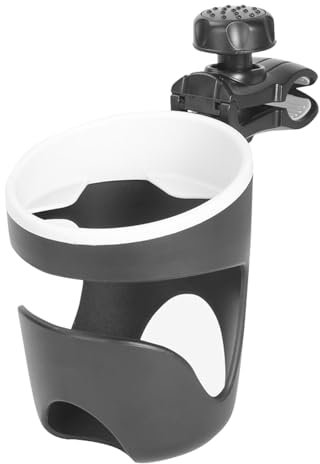 Koomuao KM0927FZ06 Universal Becherhalter für Kinderwagen, Buggy, Fahrrad, Rollstuhl oder Auto, Schwarz, Acrylnitril-Butadien-Styrol, Silikon