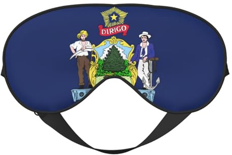Schlafmaske mit Maine State Flagge, Nacht-Augenbinde, weicher Augenschutz für Damen und Herren, für Reisen, Nickerchen, Meditation