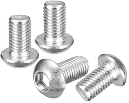 DTGN M12-1.75x25mm Linsenkopfschrauben mit Innensechskant - 4er Pack - Gut für Rennrad, Mountainbike, Auto, Motorrad - 304 Edelstahl weiß lackiert - Sechskant-Antriebsbefestigungen