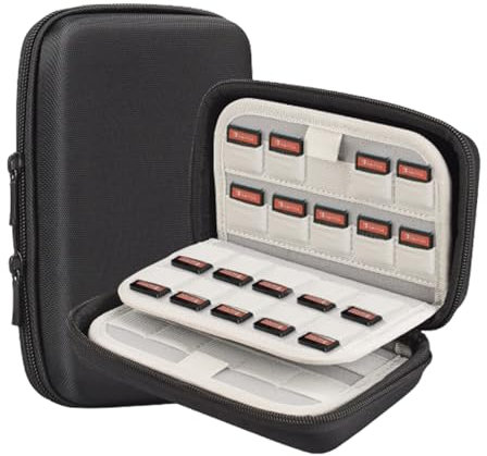 Eruceky Nintendo Switch Spiele Aufbewahrung, Nintendo Switch Spiele und SD Karten, 80 Spiele Aufbewahrungsbox, Case mit 80 Schlitze für Game-Karten Tragebar Hartschalen