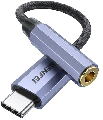 BENFEI USB Typ C auf 3.5mm Kopfhörer Jack Adapter, Audio USB C auf Aux Dongle Kabel mit DAC Chip kompatibel mit Samsung Galaxy S21 S20 Ultra S20+ Note 20 10 S10 S9 Plus, ipad Pro und mehr