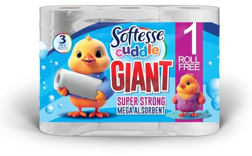 Softesse Cuddle 18x Kitchen Roll Giant Tissue Paper Towels 3 Ply Sheet Super Strong, Mega Absorbent Bulk Bundle Pack 18 Rolls