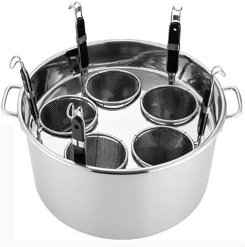 3/4/5 Trous Outil de Cuisson de pâtes avec paniers de passoire à Insert pour pâtes, Nouilles, boulettes, Soupe, 5 Trous