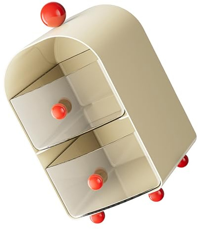 PLCPDM Caja de crema de café con cajón, soporte para cosméticos, bolsa de té, solución de almacenamiento para encimeras de cocina y escritorios de oficina