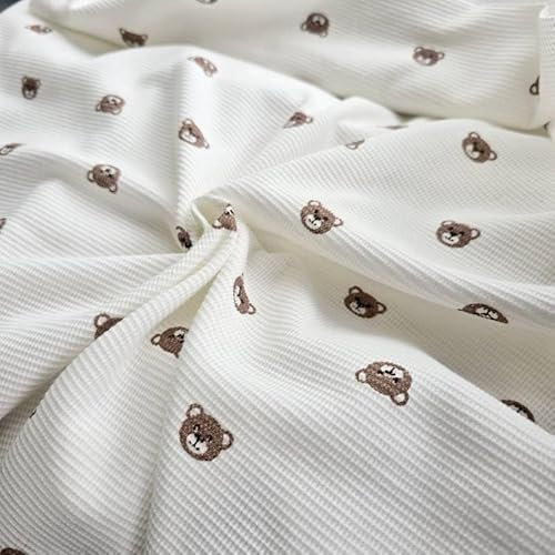 PAWOTEX Stoffe zum nähen Ajour 100% baumwollstoff meterware Feinstrick-Jersey fur Sommer viele Muster Nähen Stoff Jersey stoff meterware kinder 145cmx0,5m Handwerken
