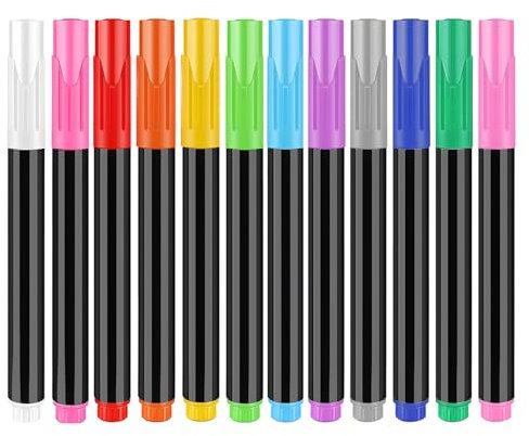 MOTIBACK Kreidestifte für Tafel Abwaschbar, Kreidestift für Fenster, 12 Farben Kreidemarker für Glas & Tafeln, Kreidemarker Abwaschbar, Flüssige Kreide für Whiteboards & Glasflächen (12)