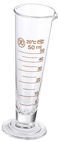 Luxshiny Vaso Medidor Graduado de Vidrio de Laboratorio 50ml Base Redonda