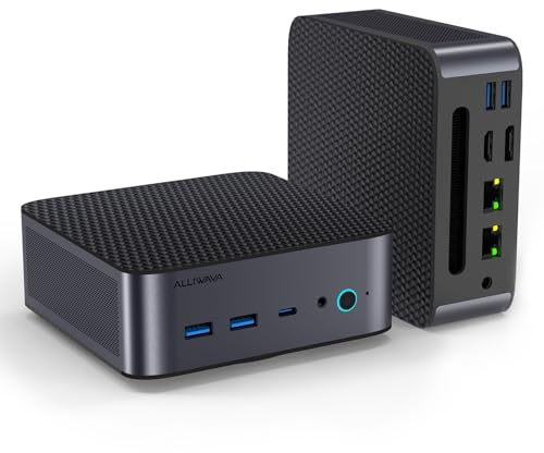 H90Pro Mini PC AMD Ryzen 7 8745HS (upp till 4,9 GHz) Mini-stationära datorer, 16GB DDR5 1TB NVMe SSD, dubbla 2,5 G LAN, WiFi6/HDMI/USB-C/DP/Spel-/ Företags-/ Kontors-Liten PC