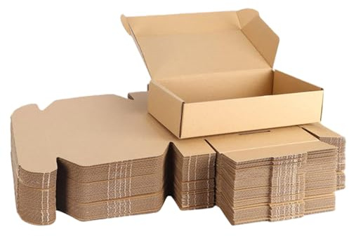 Piccole scatole per spedizioni, 20 scatole pieghevoli in cartone ondulato da 15x10x4 cm, per affari, spedizioni postali, confezioni regalo, imballaggi per artigianato