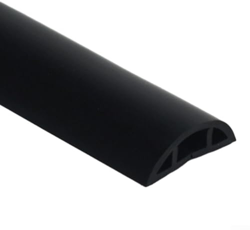 Gaine de câble de sol robuste de 1 m en PVC souple pour garder vos câbles en sécurité et organisés au travail ou à la maison (D30-noir)