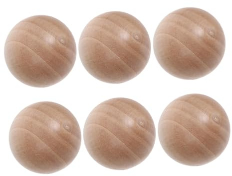 Wooden Ball Stopper 30mm 6pcs for Glass Bottles and Carafes | Wood Replacement Balls, round Spherical Shape, Kitchen Storage Use, Preserving Spices, Easy to Use