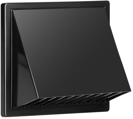 MIRATIC Grille Ventilation Extérieure Murale avec Clapet Anti-Retour Sortie VMC avec Capuchon Anti-Pluie Grille Aeration Carrée en ABS (gris, 100 mm)