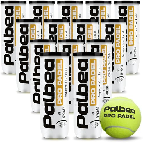 Palbea PRO PADEL - Palline Padel Approvate FIP - 1 Cartone x 14 Tubi - Palle Padel con Feltro HV ad Alta Visibilità. Qualità Premium. Ideali per Allenamenti e Tornei. Pressurizzate, Durature e Veloci