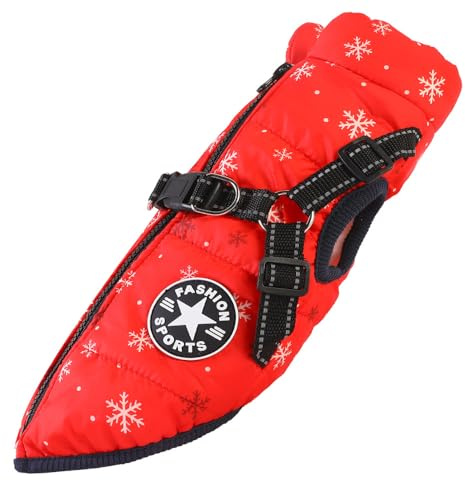 Emmalove - Wasserdichter Hundemantel Extreme(Rot-Winter,M)