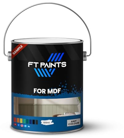 FabioT. FT Paints 100 ml Sample Fast-Drying Wood Paint with Matt Finish for MDF- RAL 7035-Light Grey